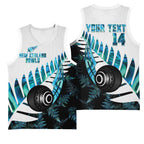 New Zealand Lawn Bowls Custom Basketball Jersey Aotearoa Silver Fern Paua Shell - Aussie Hoodie