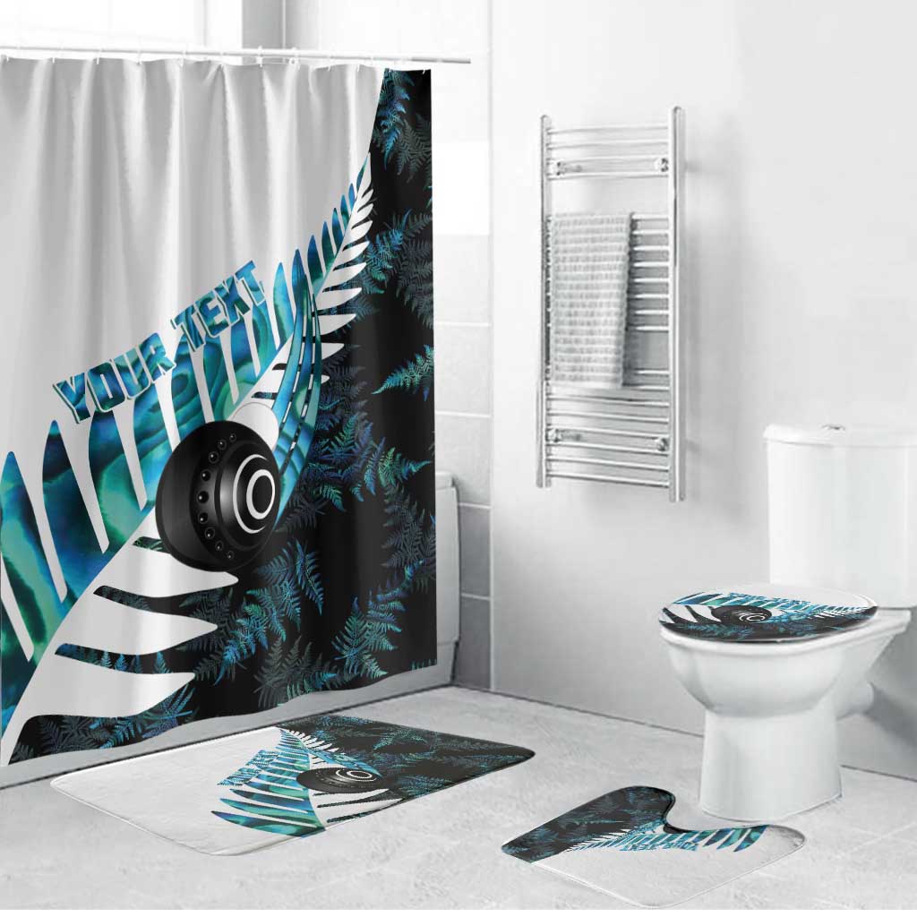 New Zealand Lawn Bowls Custom Bathroom Set Aotearoa Silver Fern Paua Shell - Aussie Hoodie