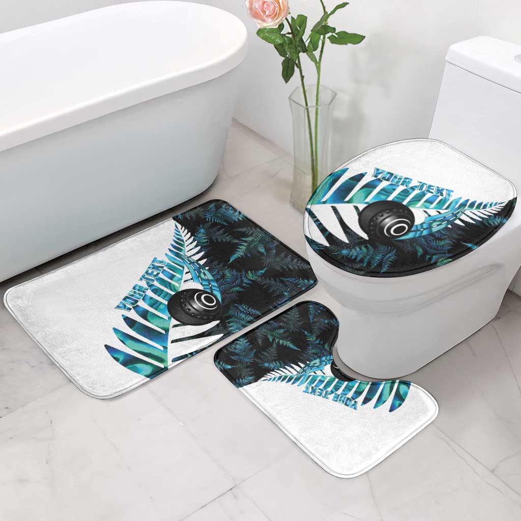 New Zealand Lawn Bowls Custom Bathroom Set Aotearoa Silver Fern Paua Shell - Aussie Hoodie