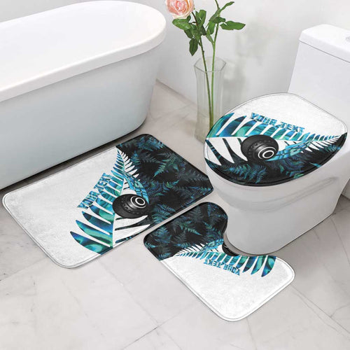 New Zealand Lawn Bowls Custom Bathroom Set Aotearoa Silver Fern Paua Shell - Aussie Hoodie