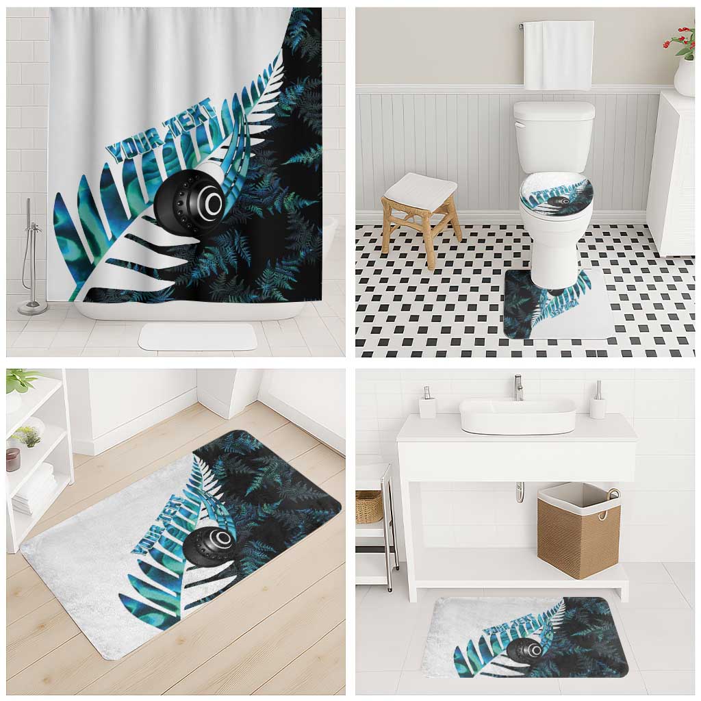 New Zealand Lawn Bowls Custom Bathroom Set Aotearoa Silver Fern Paua Shell - Aussie Hoodie