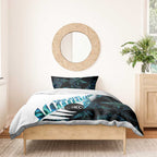 New Zealand Lawn Bowls Custom Bedding Set Aotearoa Silver Fern Paua Shell - Aussie Hoodie
