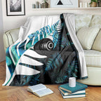 New Zealand Lawn Bowls Custom Blanket Aotearoa Silver Fern Paua Shell - Aussie Hoodie