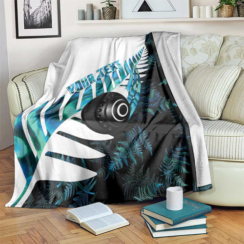 New Zealand Lawn Bowls Custom Blanket Aotearoa Silver Fern Paua Shell - Aussie Hoodie