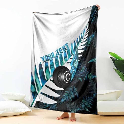 New Zealand Lawn Bowls Custom Blanket Aotearoa Silver Fern Paua Shell - Aussie Hoodie
