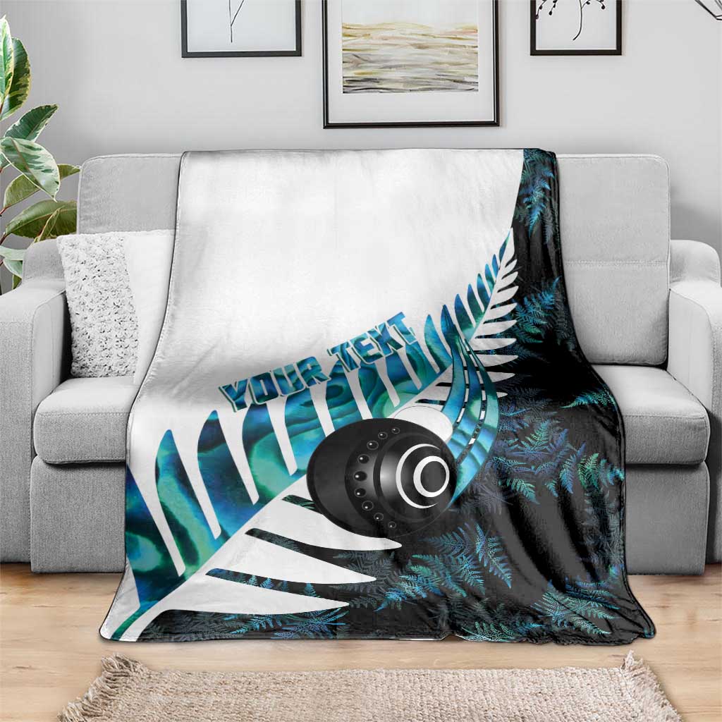 New Zealand Lawn Bowls Custom Blanket Aotearoa Silver Fern Paua Shell - Aussie Hoodie