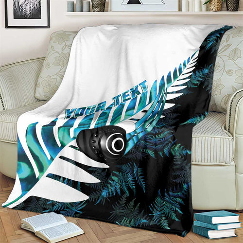 New Zealand Lawn Bowls Custom Blanket Aotearoa Silver Fern Paua Shell - Aussie Hoodie