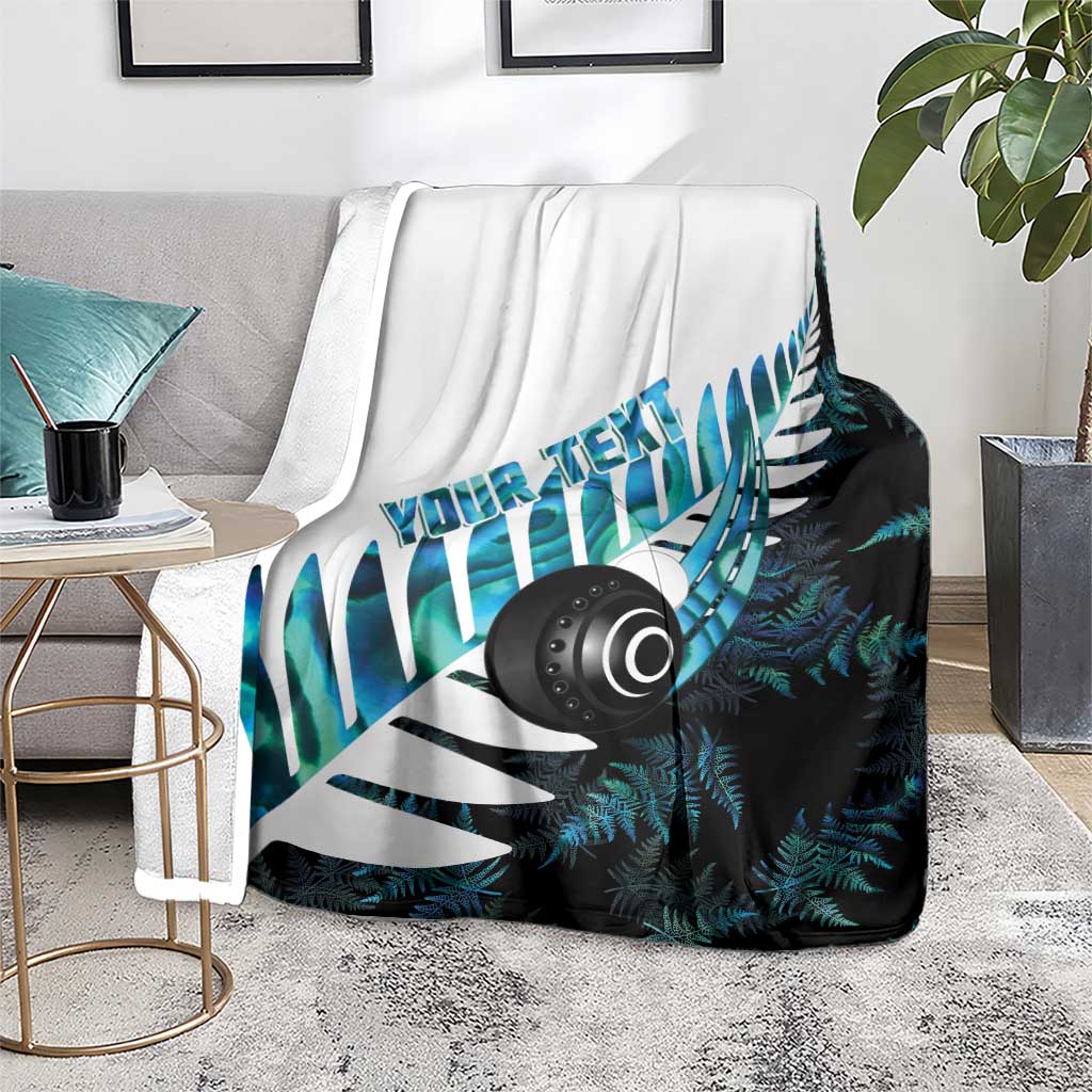 New Zealand Lawn Bowls Custom Blanket Aotearoa Silver Fern Paua Shell - Aussie Hoodie