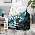 New Zealand Lawn Bowls Custom Blanket Aotearoa Silver Fern Paua Shell - Aussie Hoodie
