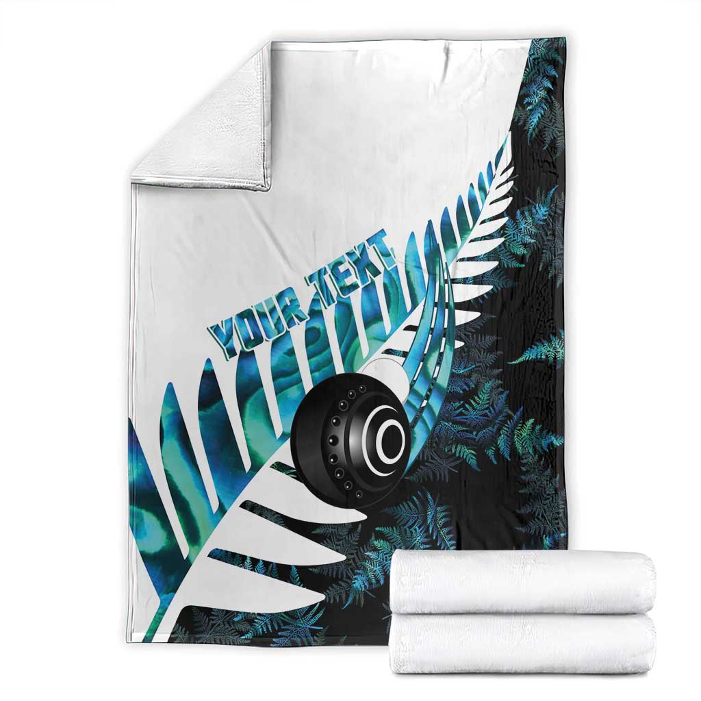 New Zealand Lawn Bowls Custom Blanket Aotearoa Silver Fern Paua Shell - Aussie Hoodie