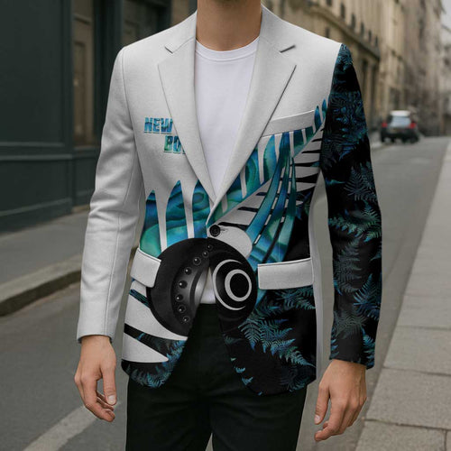 New Zealand Lawn Bowls Custom Blazer Aotearoa Silver Fern Paua Shell - Aussie Hoodie