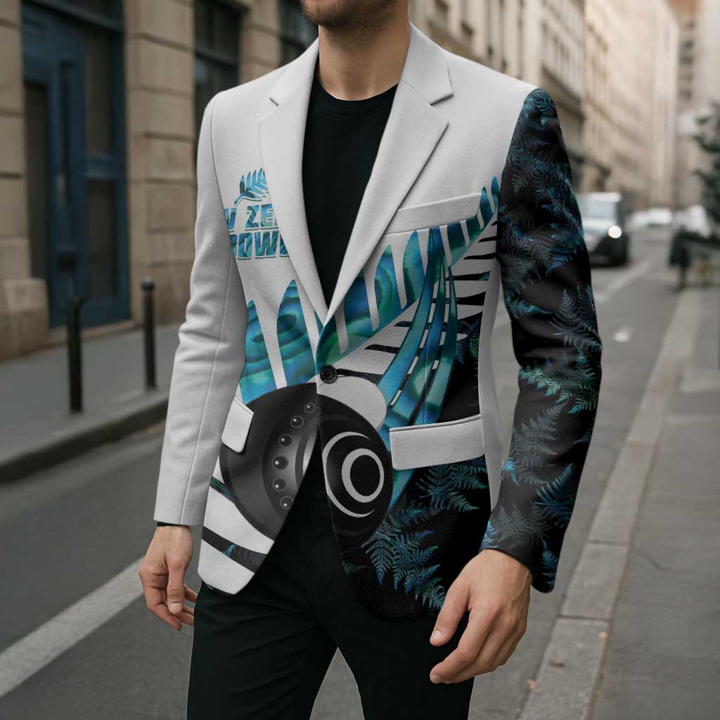 New Zealand Lawn Bowls Custom Blazer Aotearoa Silver Fern Paua Shell - Aussie Hoodie