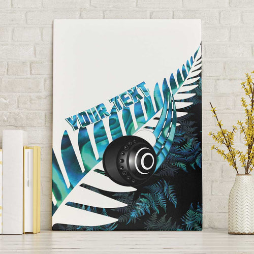 New Zealand Lawn Bowls Custom Canvas Wall Art Aotearoa Silver Fern Paua Shell - Aussie Hoodie
