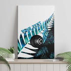 New Zealand Lawn Bowls Custom Canvas Wall Art Aotearoa Silver Fern Paua Shell - Aussie Hoodie