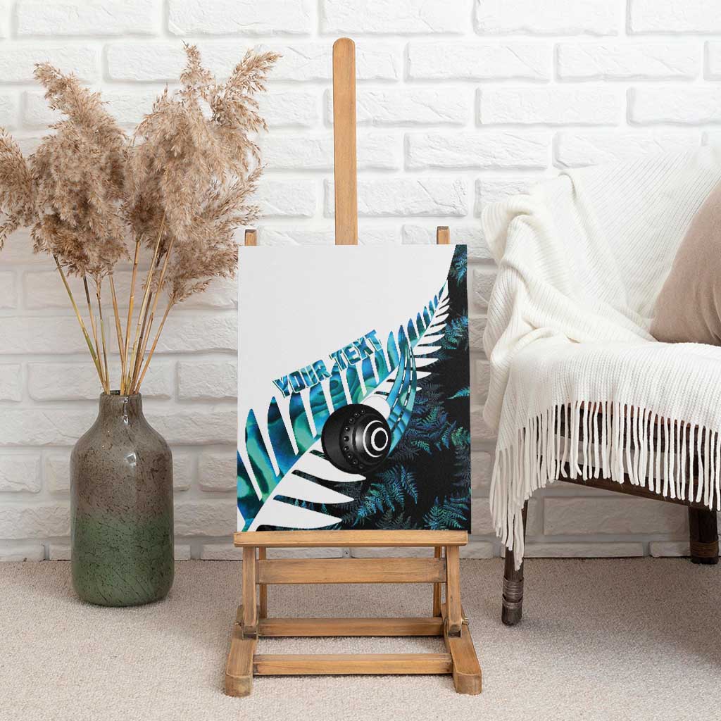 New Zealand Lawn Bowls Custom Canvas Wall Art Aotearoa Silver Fern Paua Shell - Aussie Hoodie