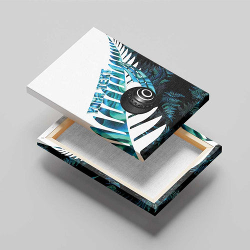New Zealand Lawn Bowls Custom Canvas Wall Art Aotearoa Silver Fern Paua Shell - Aussie Hoodie