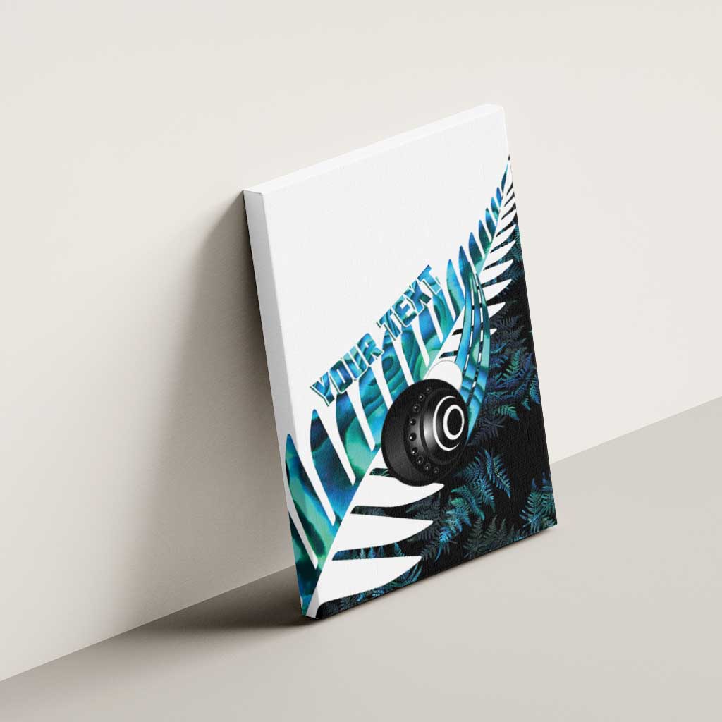 New Zealand Lawn Bowls Custom Canvas Wall Art Aotearoa Silver Fern Paua Shell - Aussie Hoodie