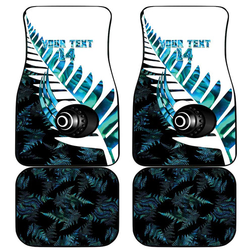 New Zealand Lawn Bowls Custom Car Mats Aotearoa Silver Fern Paua Shell - Aussie Hoodie