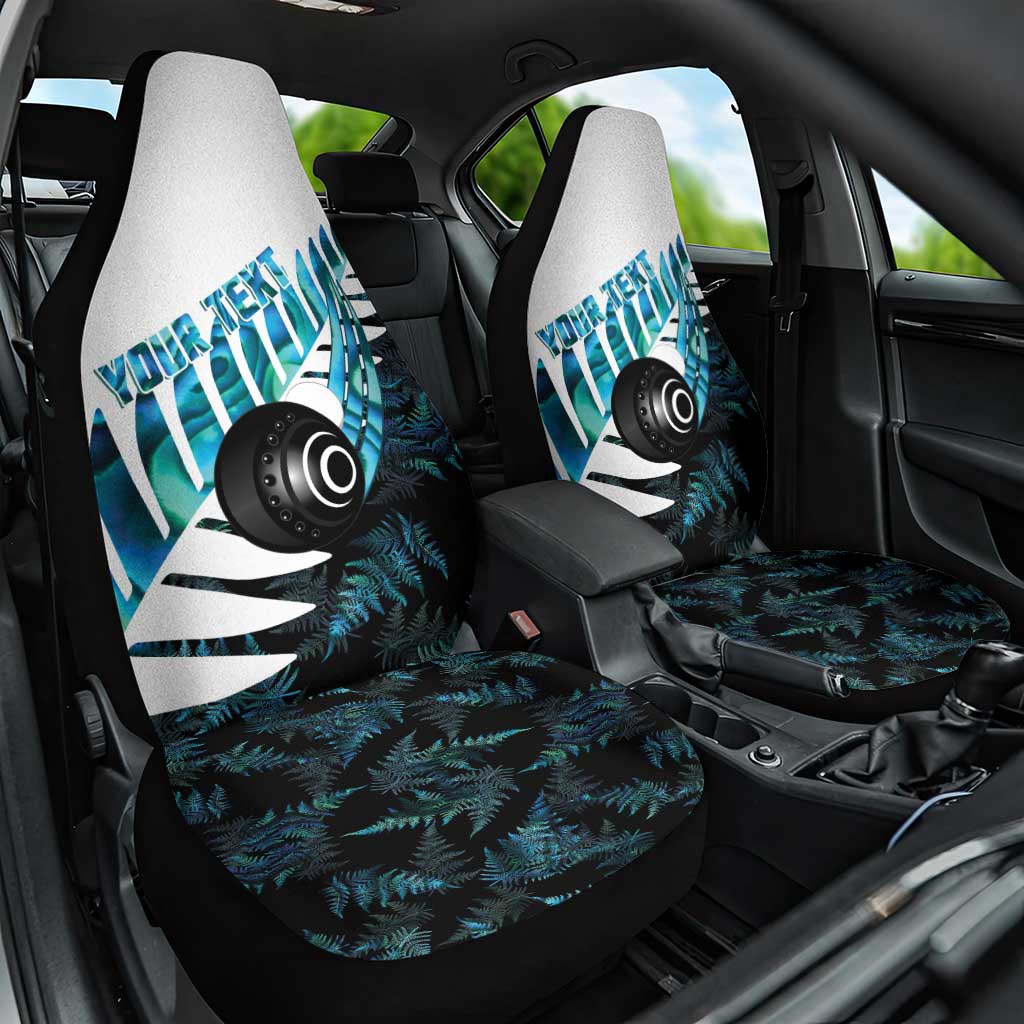 New Zealand Lawn Bowls Custom Car Seat Cover Aotearoa Silver Fern Paua Shell - Aussie Hoodie