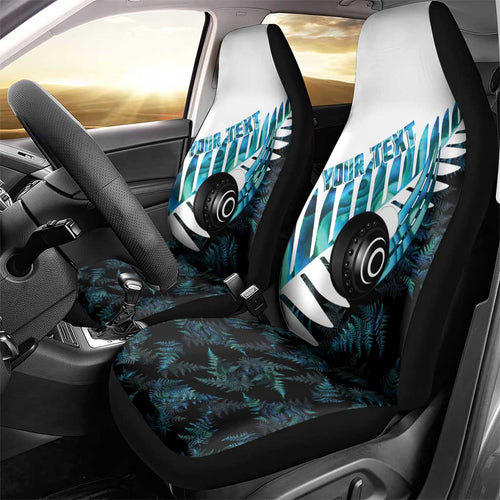 New Zealand Lawn Bowls Custom Car Seat Cover Aotearoa Silver Fern Paua Shell - Aussie Hoodie