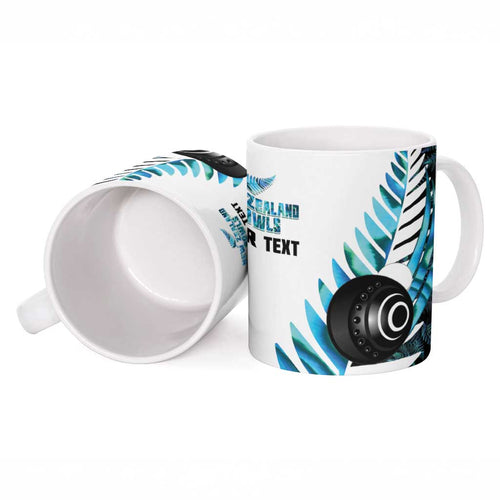 New Zealand Lawn Bowls Custom Ceramic Mug Aotearoa Silver Fern Paua Shell - Aussie Hoodie