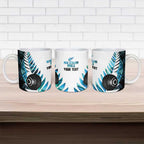 New Zealand Lawn Bowls Custom Ceramic Mug Aotearoa Silver Fern Paua Shell - Aussie Hoodie