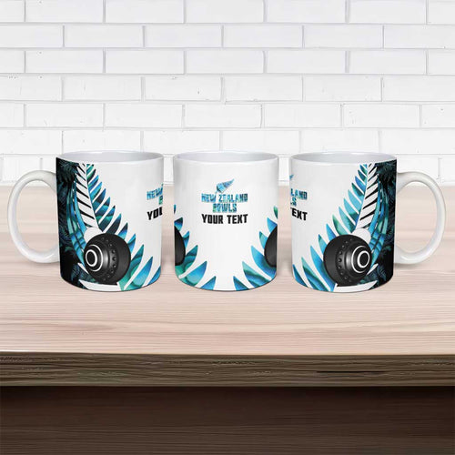 New Zealand Lawn Bowls Custom Ceramic Mug Aotearoa Silver Fern Paua Shell - Aussie Hoodie