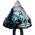 New Zealand Lawn Bowls Custom Cloak Aotearoa Silver Fern Paua Shell - Aussie Hoodie