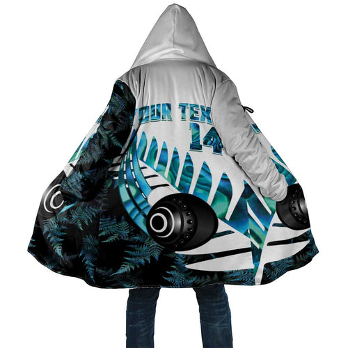 New Zealand Lawn Bowls Custom Cloak Aotearoa Silver Fern Paua Shell - Aussie Hoodie