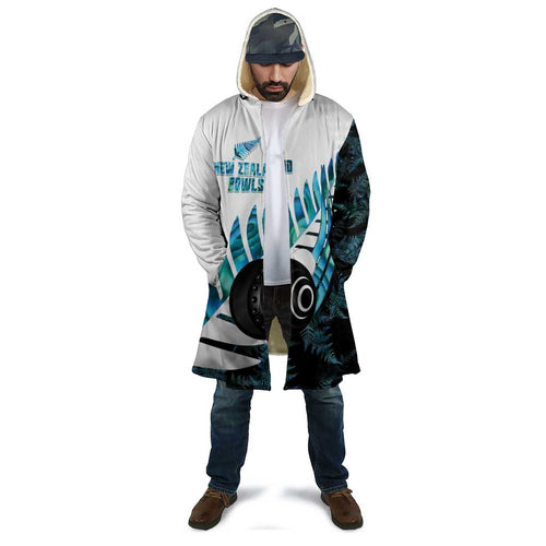 New Zealand Lawn Bowls Custom Cloak Aotearoa Silver Fern Paua Shell - Aussie Hoodie