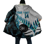 New Zealand Lawn Bowls Custom Cloak Aotearoa Silver Fern Paua Shell - Aussie Hoodie