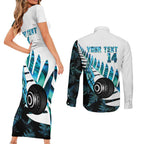 New Zealand Lawn Bowls Custom Couples Matching Short Sleeve Bodycon Dress and Long Sleeve Button Shirt Aotearoa Silver Fern Paua Shell - Aussie Hoodie