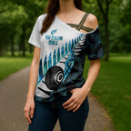 New Zealand Lawn Bowls Custom Cross Shoulder Shirt Aotearoa Silver Fern Paua Shell - Aussie Hoodie