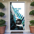 New Zealand Lawn Bowls Custom Door Cover Aotearoa Silver Fern Paua Shell - Aussie Hoodie