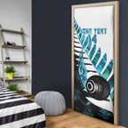 New Zealand Lawn Bowls Custom Door Cover Aotearoa Silver Fern Paua Shell - Aussie Hoodie