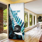 New Zealand Lawn Bowls Custom Door Cover Aotearoa Silver Fern Paua Shell - Aussie Hoodie
