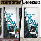 New Zealand Lawn Bowls Custom Door Cover Aotearoa Silver Fern Paua Shell - Aussie Hoodie