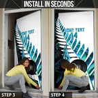 New Zealand Lawn Bowls Custom Door Cover Aotearoa Silver Fern Paua Shell - Aussie Hoodie