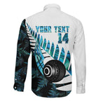 New Zealand Lawn Bowls Custom Family Matching Long Sleeve Bodycon Dress and Hawaiian Shirt Aotearoa Silver Fern Paua Shell - Aussie Hoodie