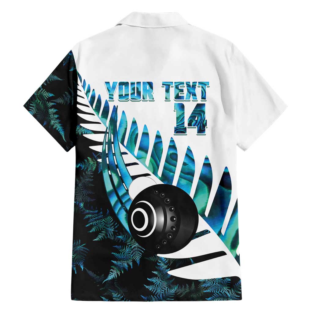 New Zealand Lawn Bowls Custom Family Matching Off Shoulder Maxi Dress and Hawaiian Shirt Aotearoa Silver Fern Paua Shell - Aussie Hoodie
