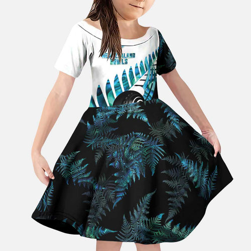 New Zealand Lawn Bowls Custom Family Matching Summer Maxi Dress and Hawaiian Shirt Aotearoa Silver Fern Paua Shell - Aussie Hoodie