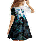 New Zealand Lawn Bowls Custom Family Matching Summer Maxi Dress and Hawaiian Shirt Aotearoa Silver Fern Paua Shell - Aussie Hoodie