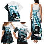 New Zealand Lawn Bowls Custom Family Matching Tank Maxi Dress and Hawaiian Shirt Aotearoa Silver Fern Paua Shell - Aussie Hoodie