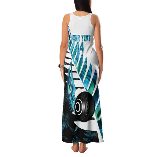New Zealand Lawn Bowls Custom Family Matching Tank Maxi Dress and Hawaiian Shirt Aotearoa Silver Fern Paua Shell - Aussie Hoodie