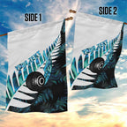 New Zealand Lawn Bowls Custom Garden Flag Aotearoa Silver Fern Paua Shell - Aussie Hoodie