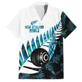 New Zealand Lawn Bowls Custom Hawaiian Shirt Aotearoa Silver Fern Paua Shell - Aussie Hoodie
