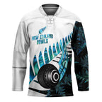New Zealand Lawn Bowls Custom Hockey Jersey Aotearoa Silver Fern Paua Shell - Aussie Hoodie