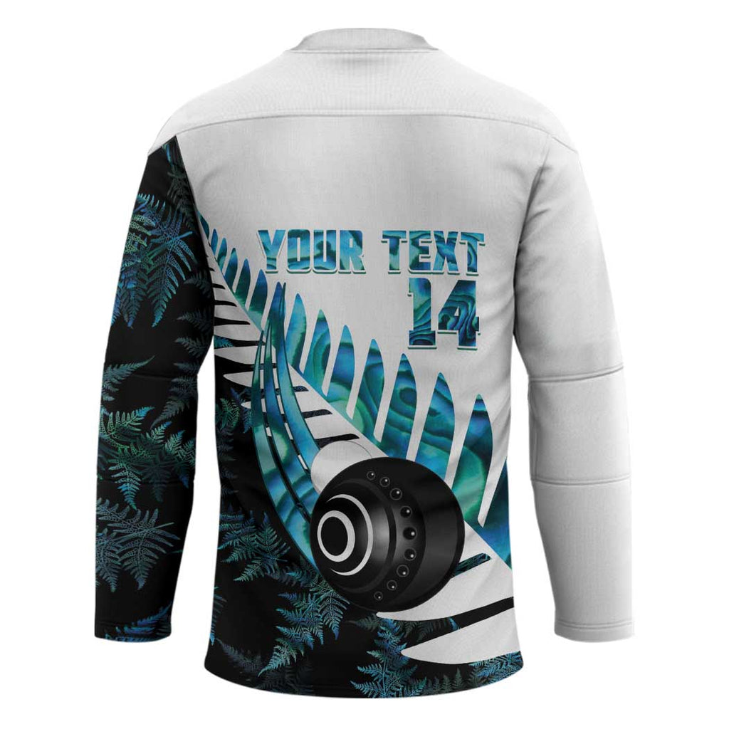New Zealand Lawn Bowls Custom Hockey Jersey Aotearoa Silver Fern Paua Shell - Aussie Hoodie