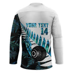New Zealand Lawn Bowls Custom Hockey Jersey Aotearoa Silver Fern Paua Shell - Aussie Hoodie