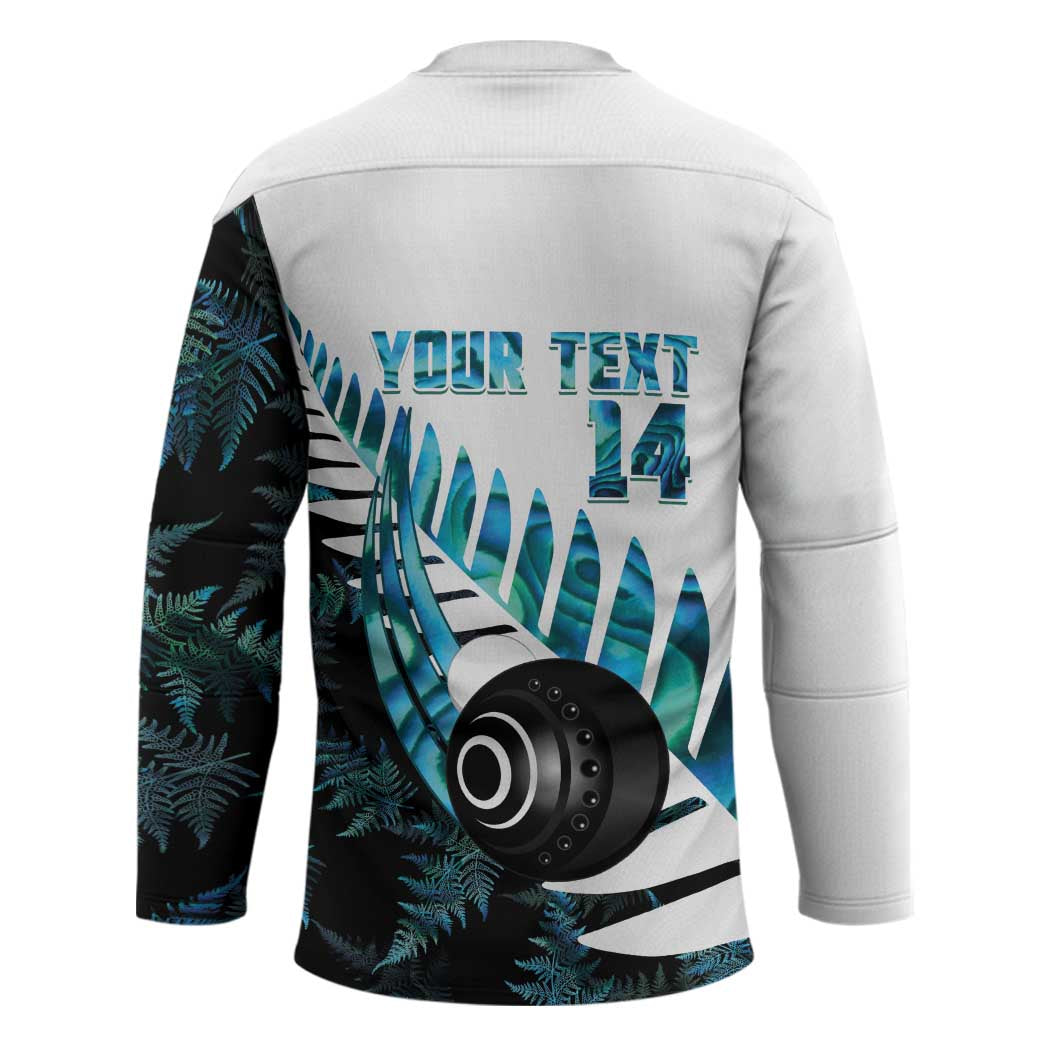 New Zealand Lawn Bowls Custom Hockey Jersey Aotearoa Silver Fern Paua Shell - Aussie Hoodie